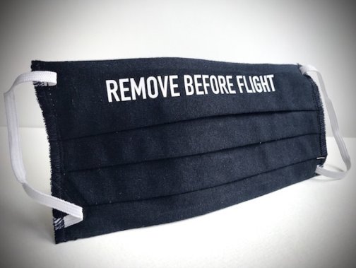 Kangasmaski: Remove before flight (musta)