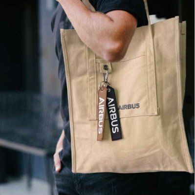 AIRBUS - Kierrätetystä puuvillasta valmistettu kassi