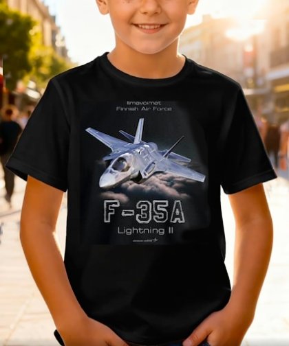 F-35A Lightning II Finnish Air Force - LASTEN t-paita -