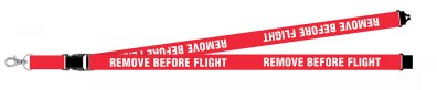 Avainkaulanauha: "Remove before Flight"